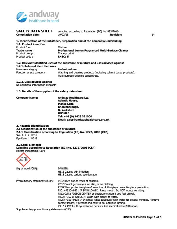 LHSC/5 COSHH